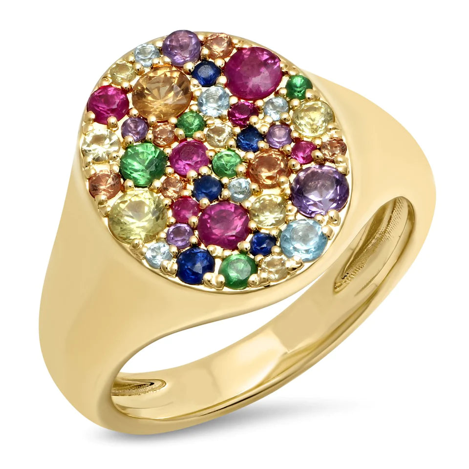 Multi Colored Pinky Signet Ring