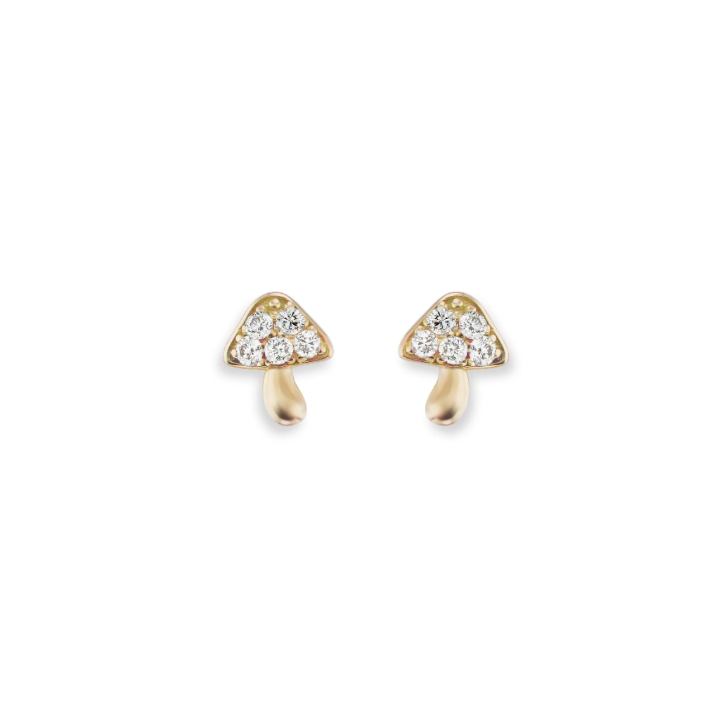 Micro Mushroom Stud Earrings