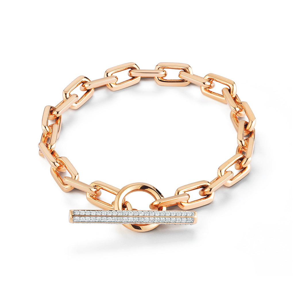 Saxon Diamond Toggle Chain Link Bracelet
