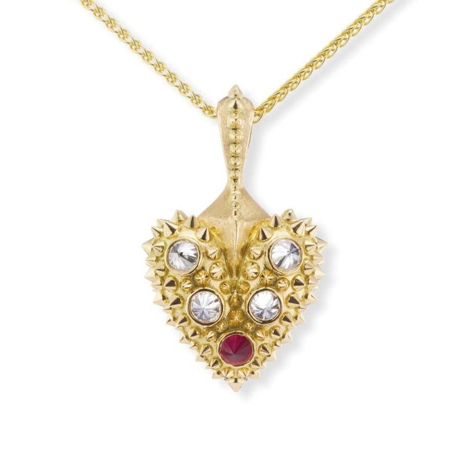 Diamond & Ruby Pierce Your Heart Necklace