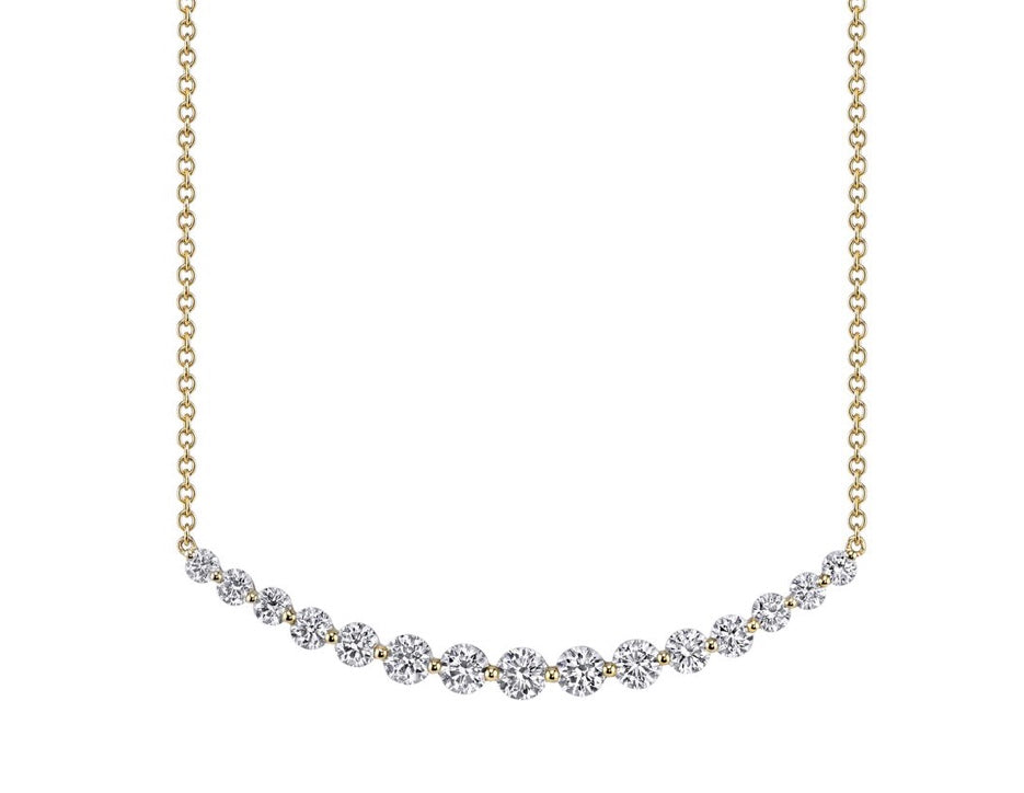 Crescent Diamond Necklace in Yellow Gold