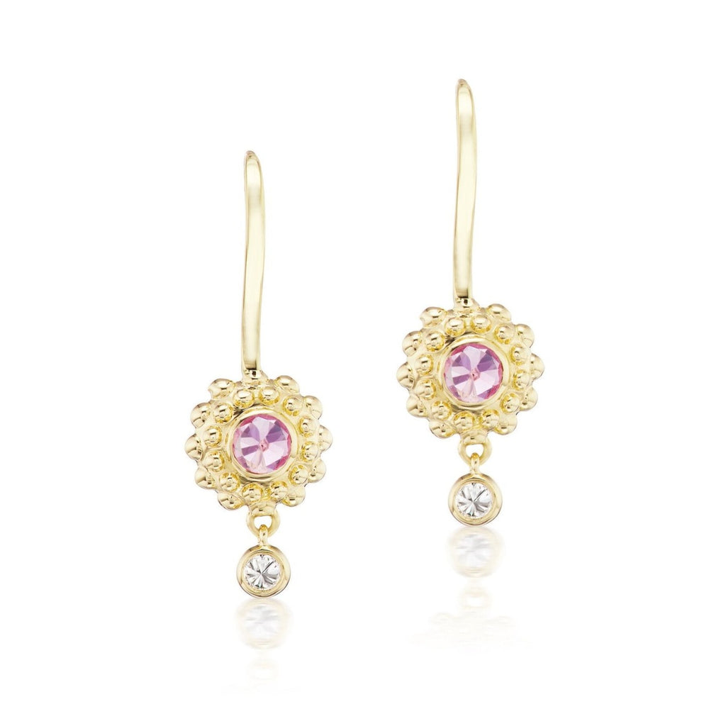 Pink Sapphire Evo Drop Earrings