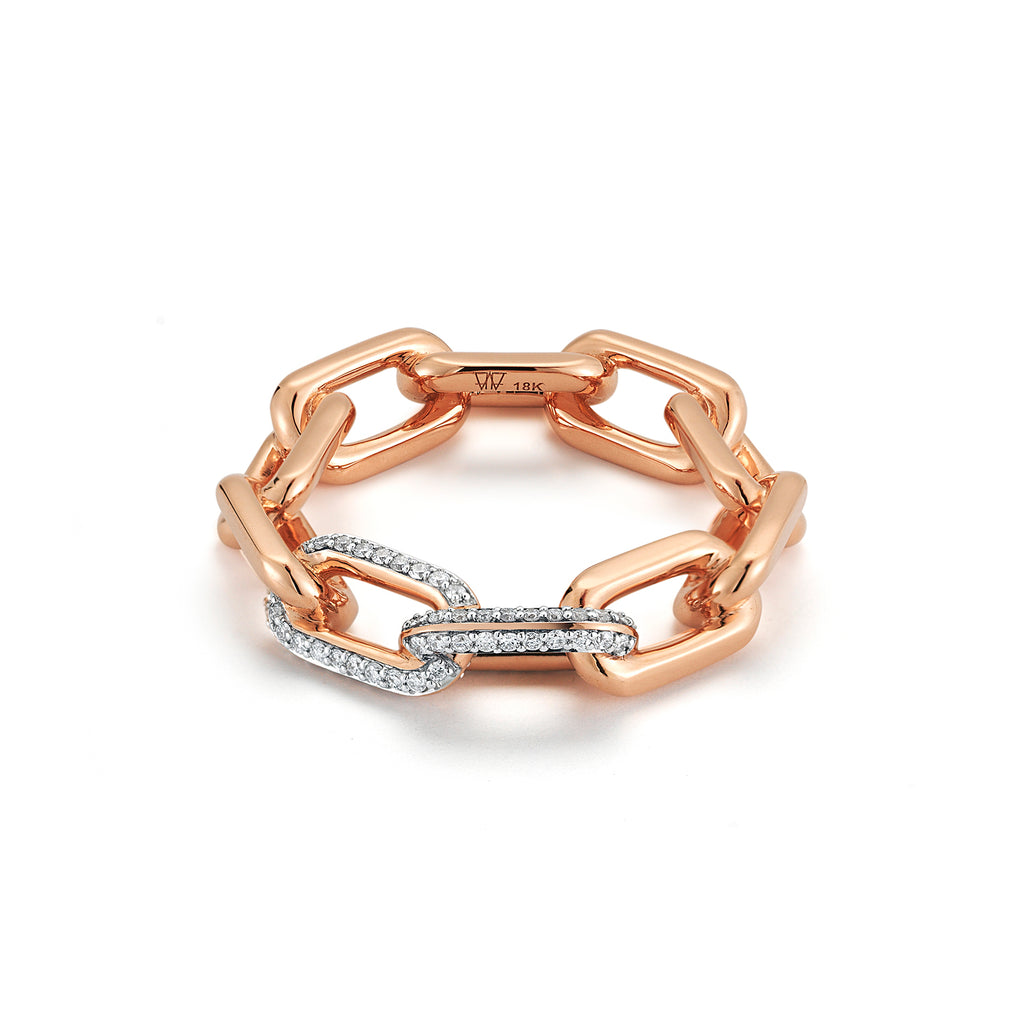 Saxon Double Diamond Link Ring