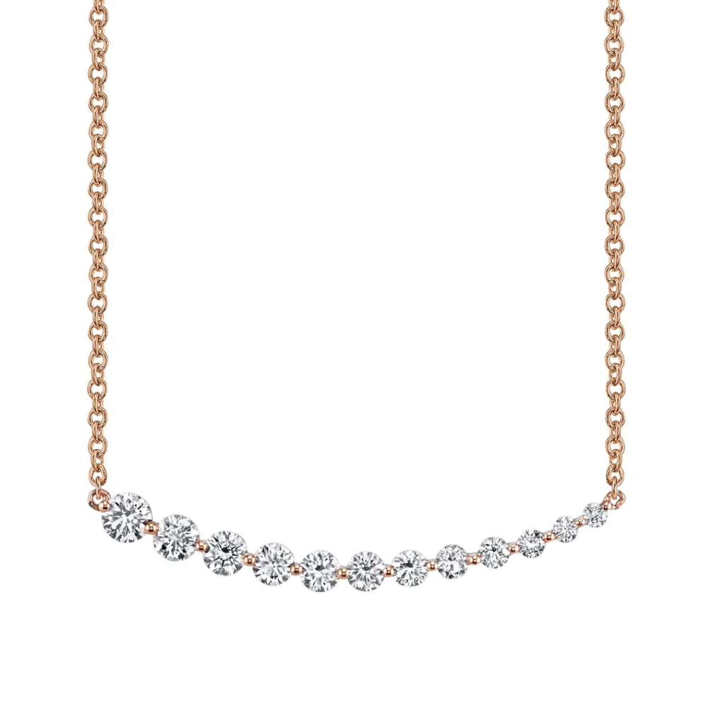 Graduated Diamond Necklace in Rose Gold