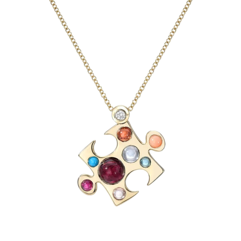 Cabochon Gemstone Impetus Puzzle Necklace