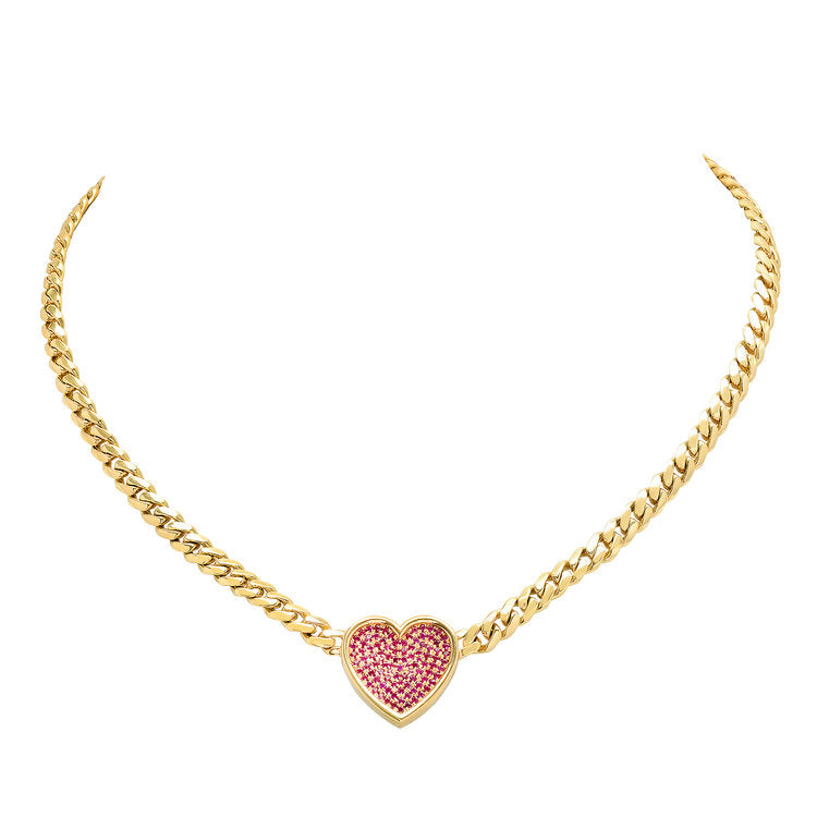 Heart of Love Gold Rhinestone Layered Choker Necklace