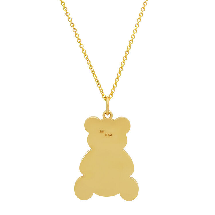 Sparkling Teddy Bear Pendant Rose Gold Pave Cubic Zirconia Chain Necklace |  eBay