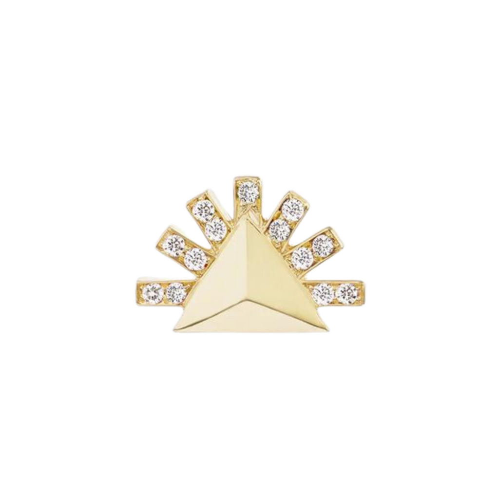 Diamond Sunburst Stud Earring (Single)