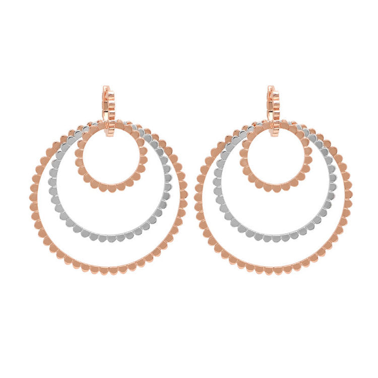 Rose Gold And Silver Earrings