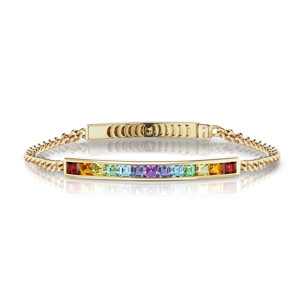 Cirque ID Bracelet with Rainbow Gemstones