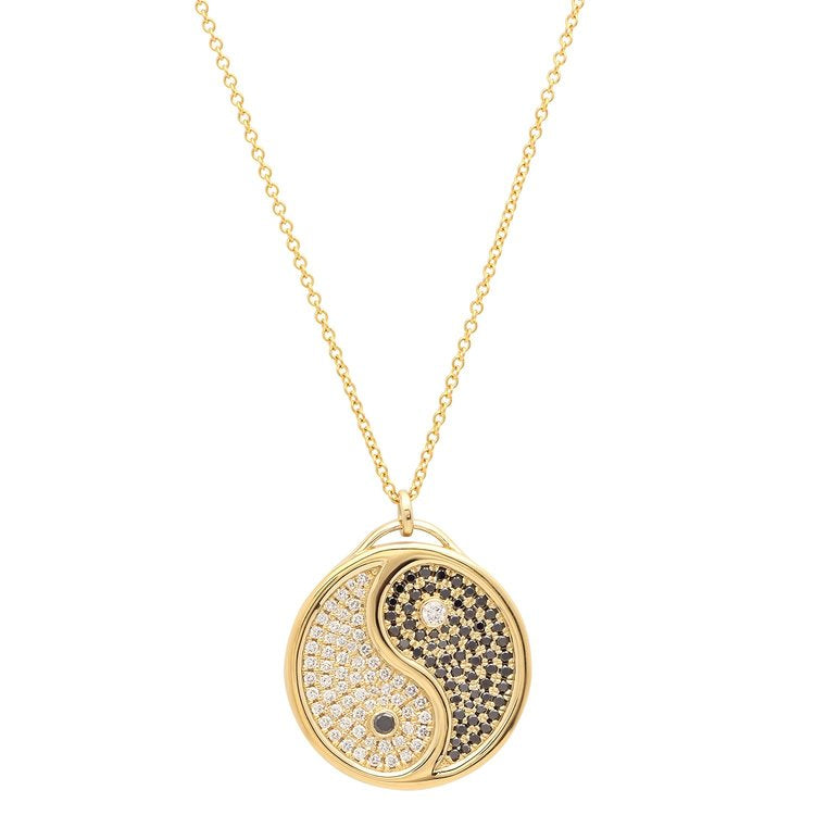 Yin Yang Pendant Necklace with Diamonds