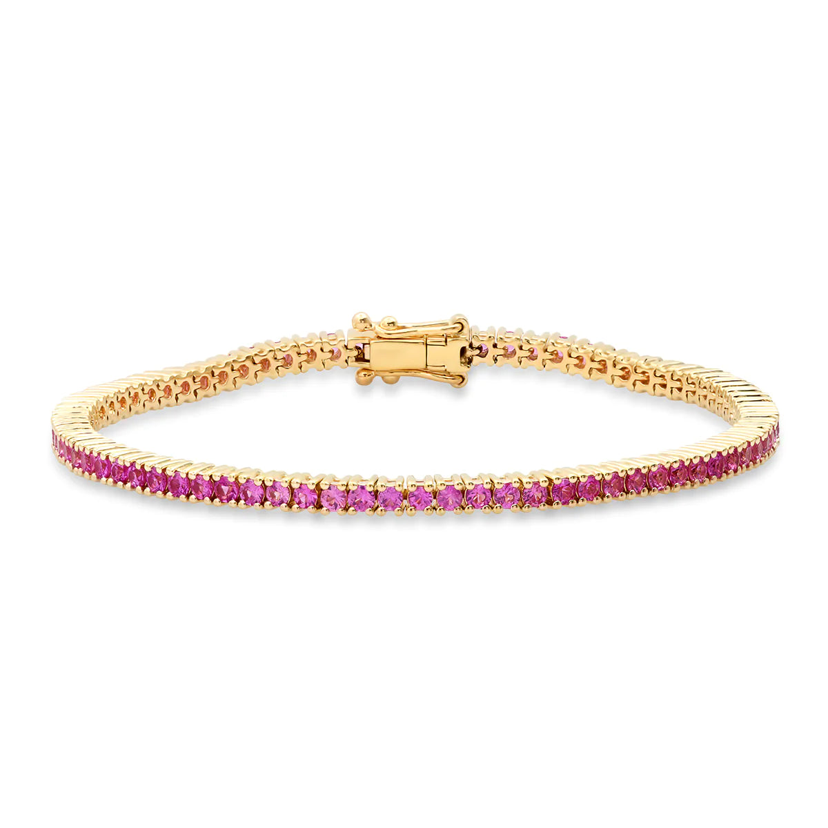 Extensible 18K Rose Gold Pink Sapphire Bracelet - Bracelets