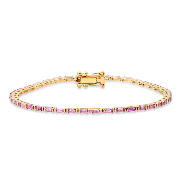 Stack of 3, Hot Pink Bangles with Gold Accent Bracelet| Jane Marie