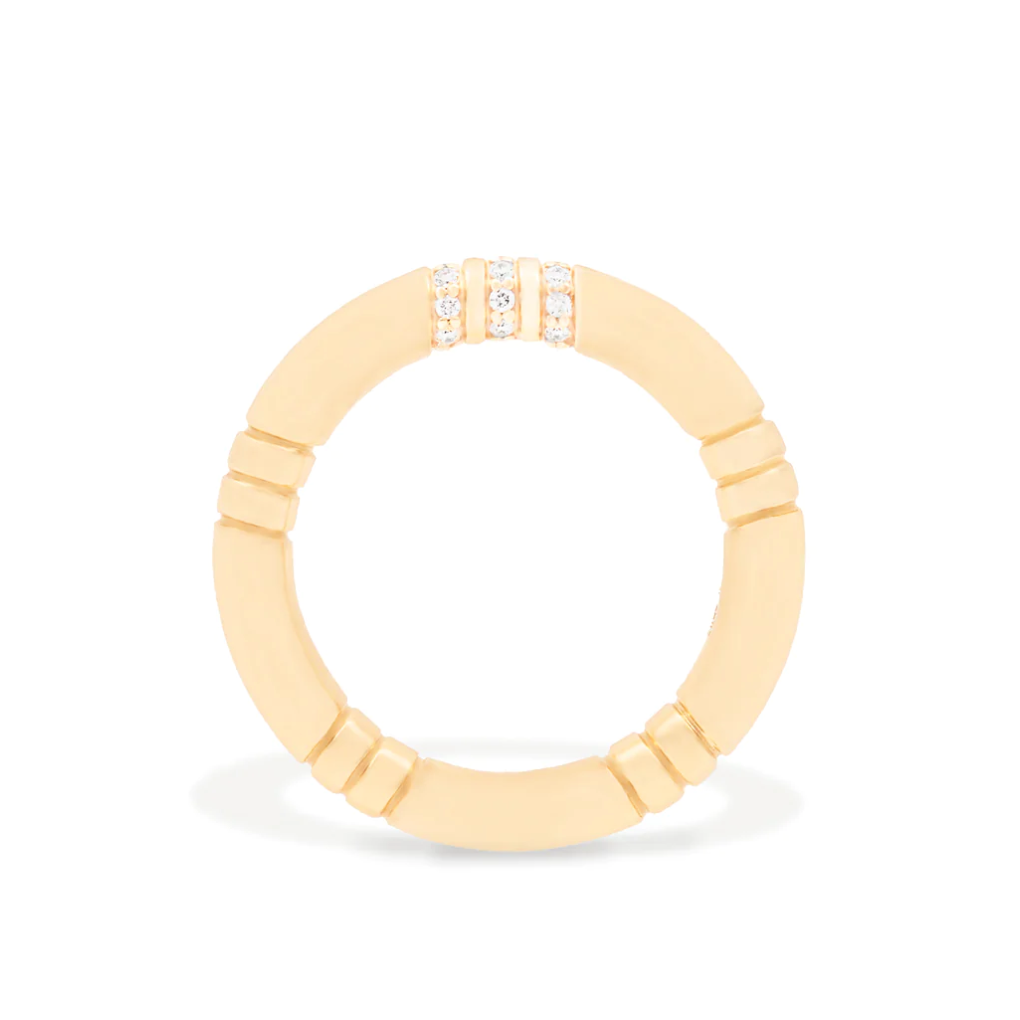 The Crew Stacking Ring - Etched & Diamond