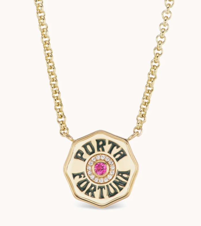 Mini Porta Fortuna Necklace Pink Tourmaline