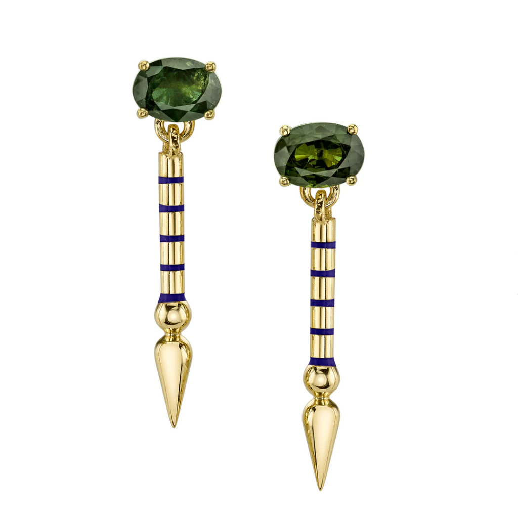 Mini Single Gemstone Shirley Spear Earrings