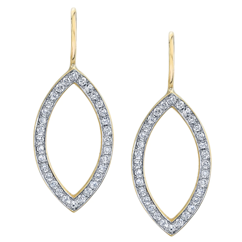 Pavé Open Marquis Diamond Earrings