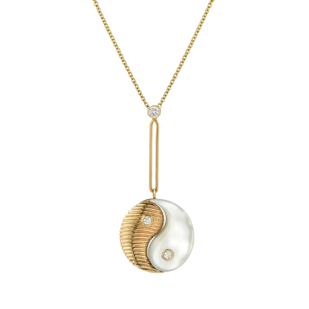 Mother of Pearl Yin & Yang Pendant Necklace