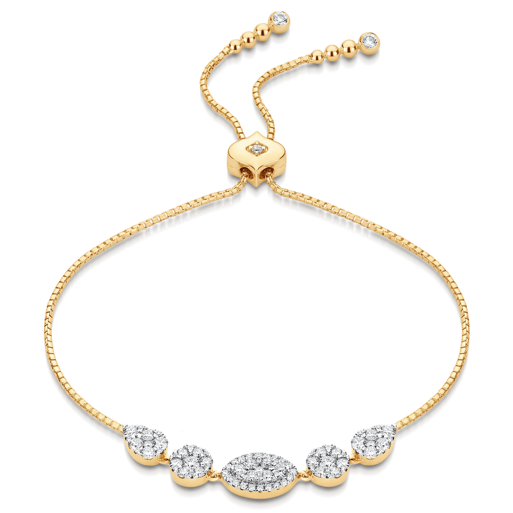Reverie Marquis Round & Pear Diamond Bolo Bracelet