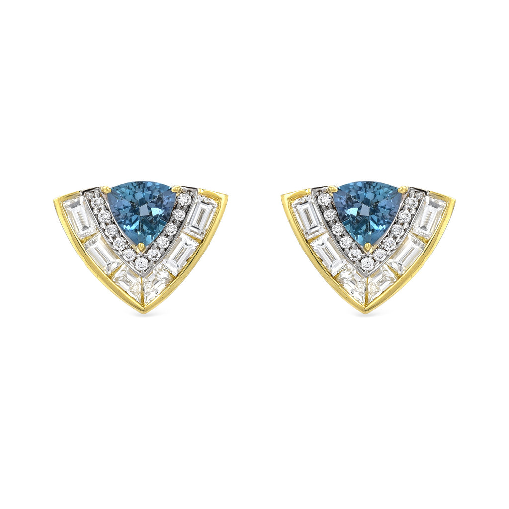 Trillion Stone Diamond Earrings