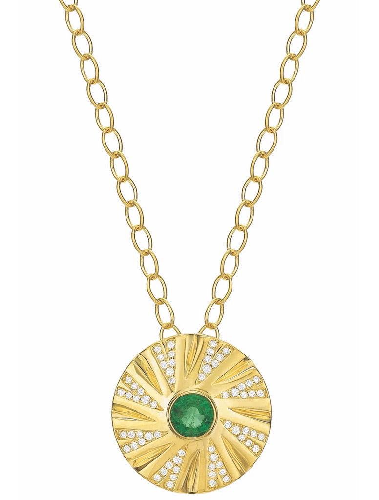 Shazam Diamond and Emerald Necklace