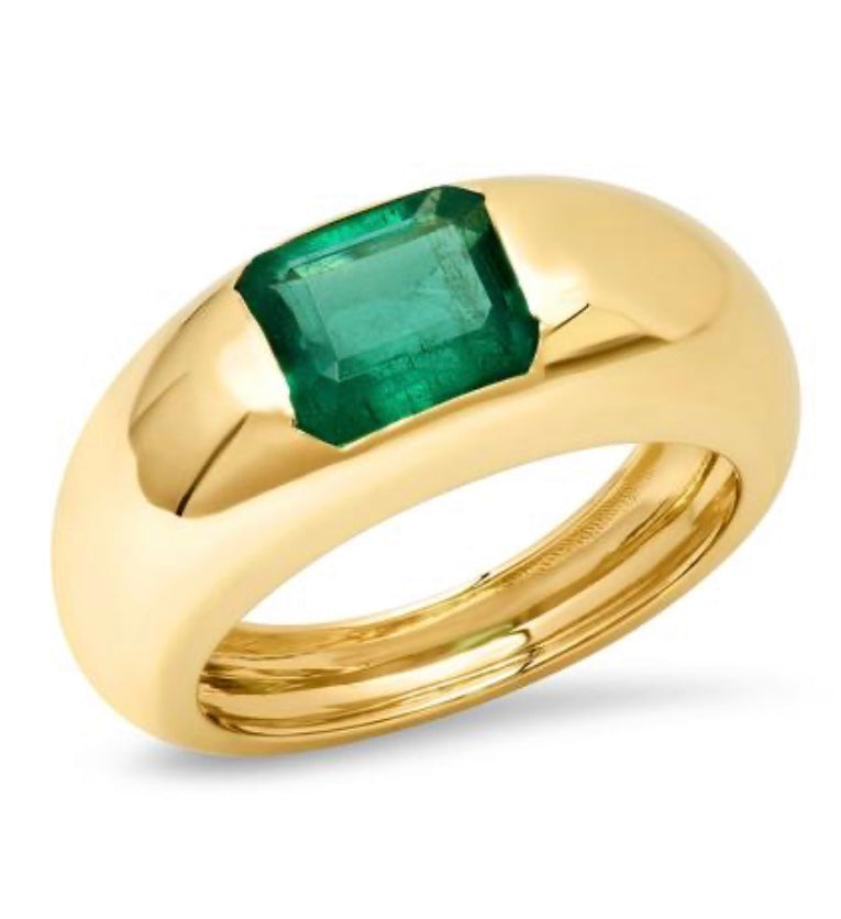 Emerald Gypsy Dome Ring