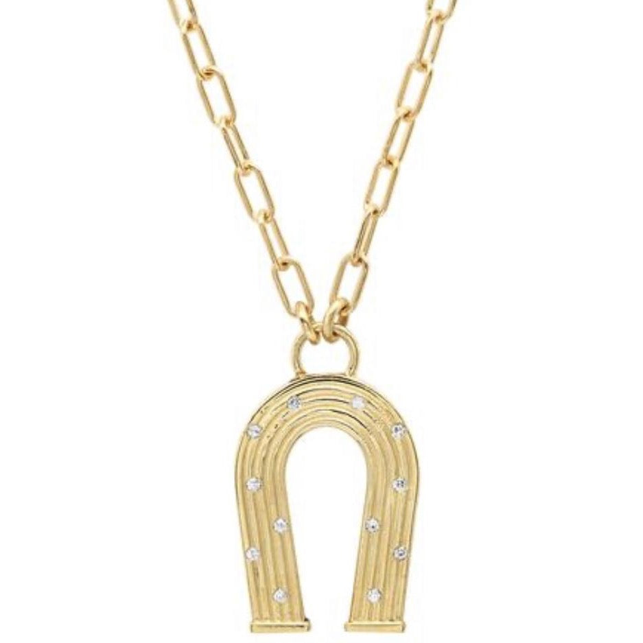 Mini Reeded Gold and Diamonds Manifest Necklace