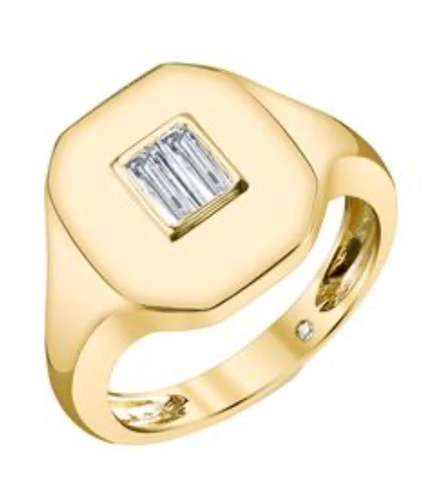 Baguette Diamond Pinky Ring