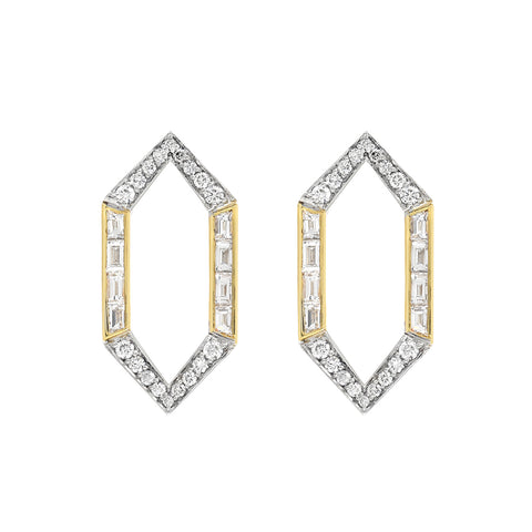 Open Hexagon Large Stud Earrings