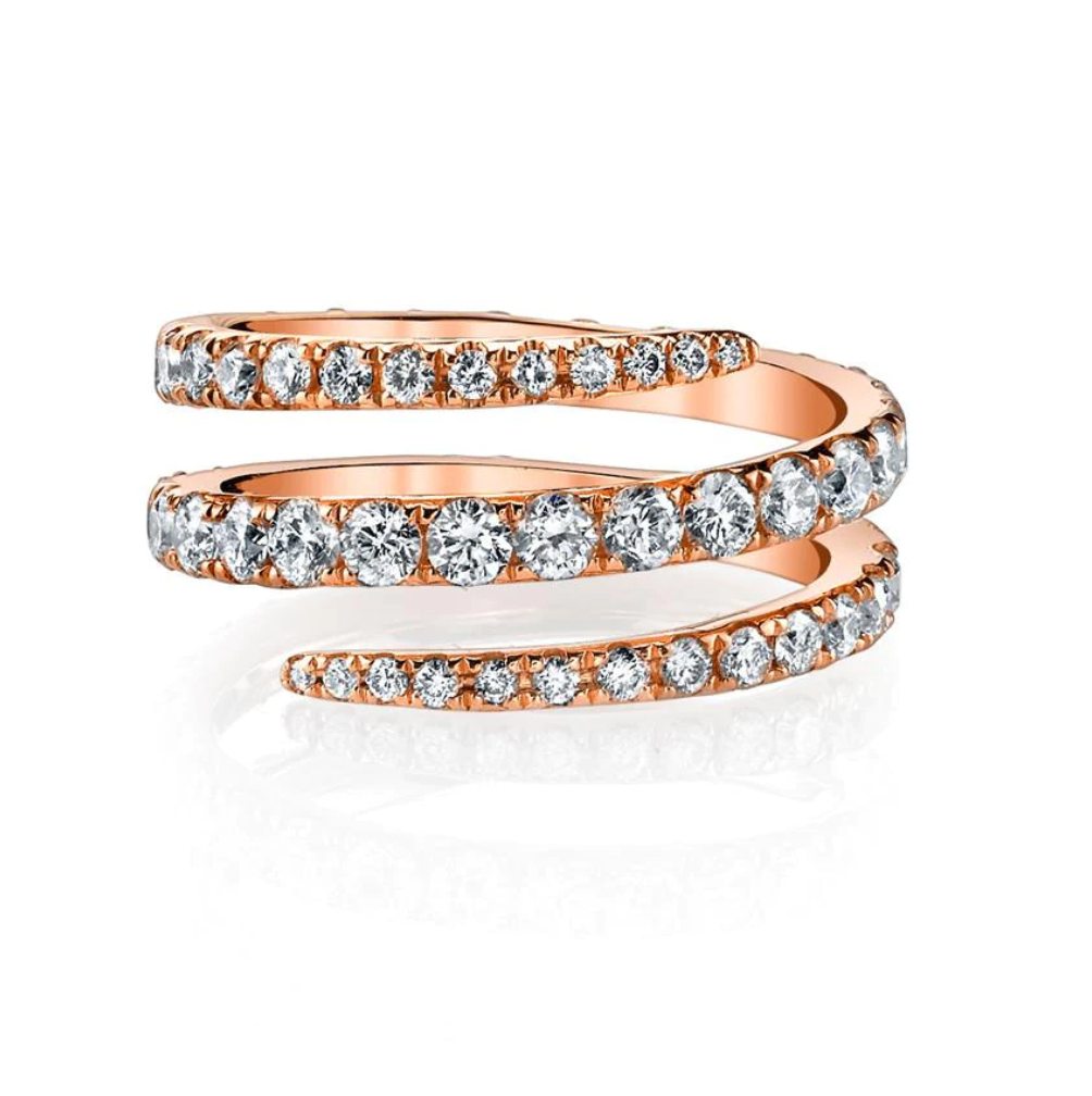Diamond Coil Ring in Rose Gold