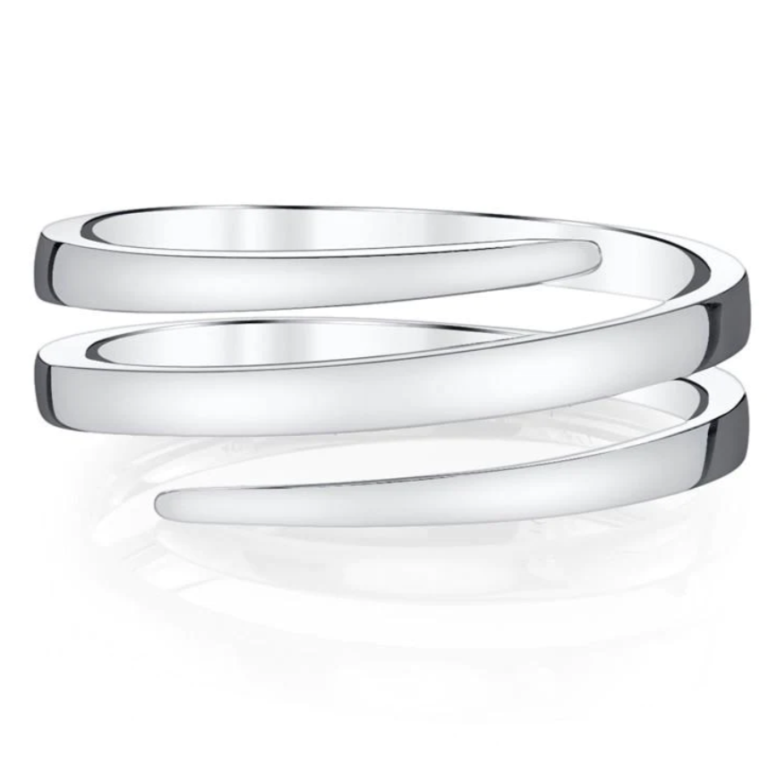 Three Coil Ring in White Gold