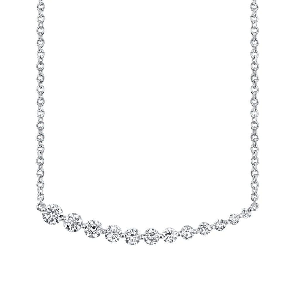 Graduated Diamond Necklace in White Gold