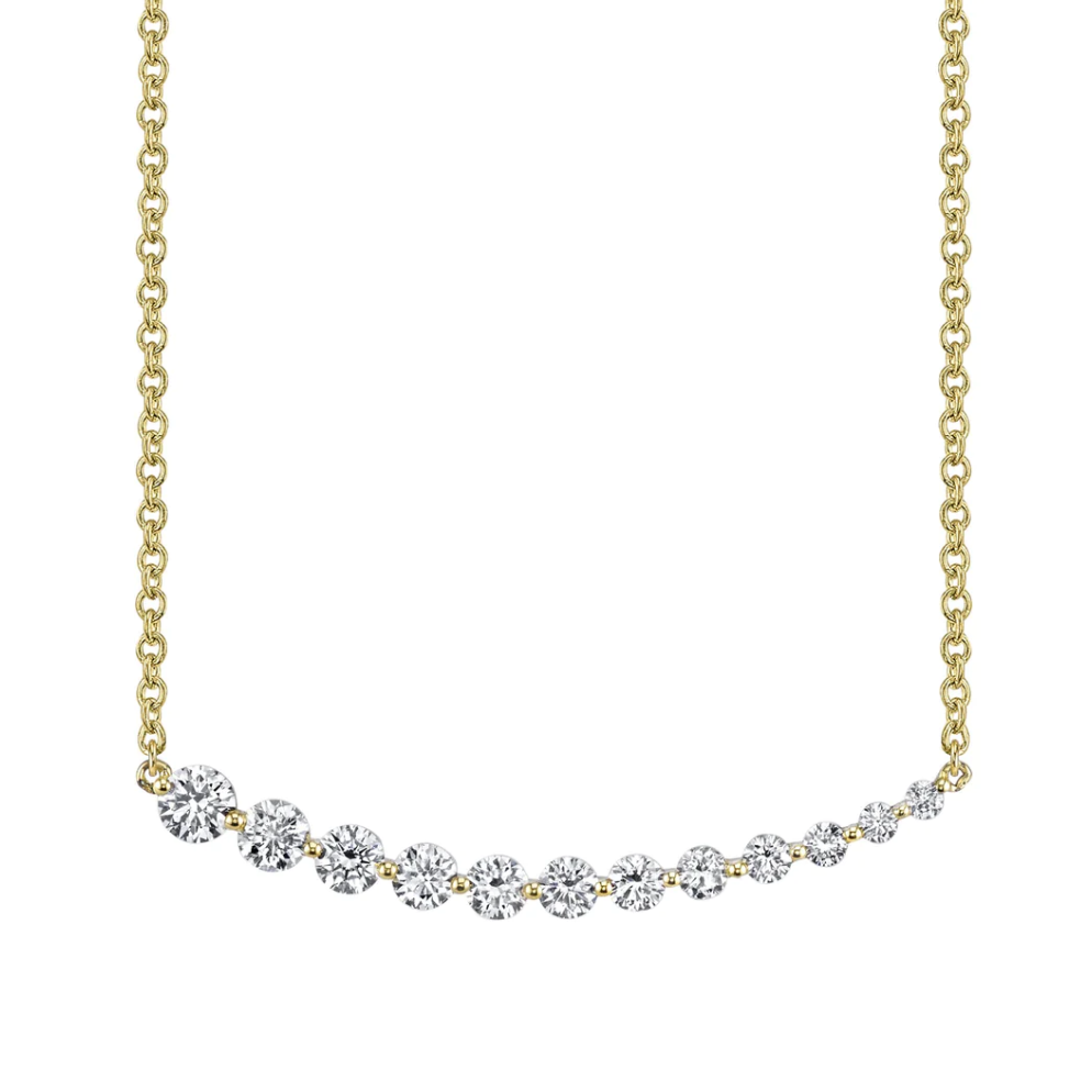 Graduated Diamond Necklace in Yellow Gold