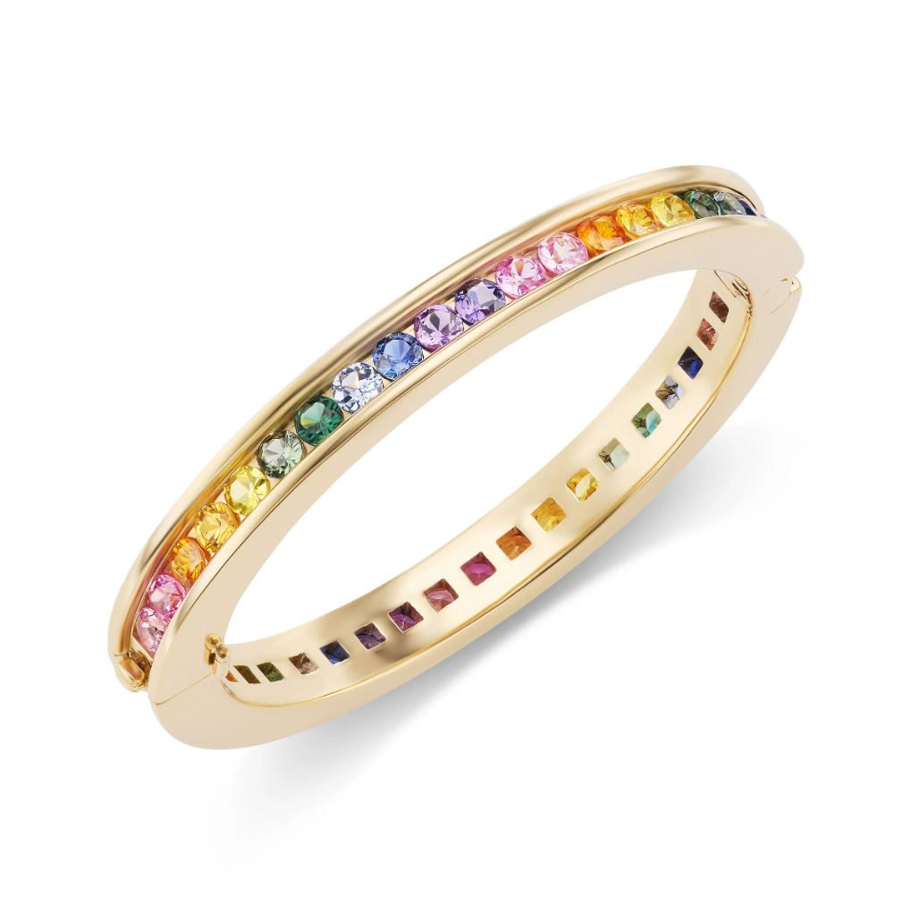 Channel Set Rainbow Sapphire Bracelet