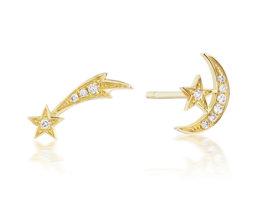 Moon And Star Stud Earring